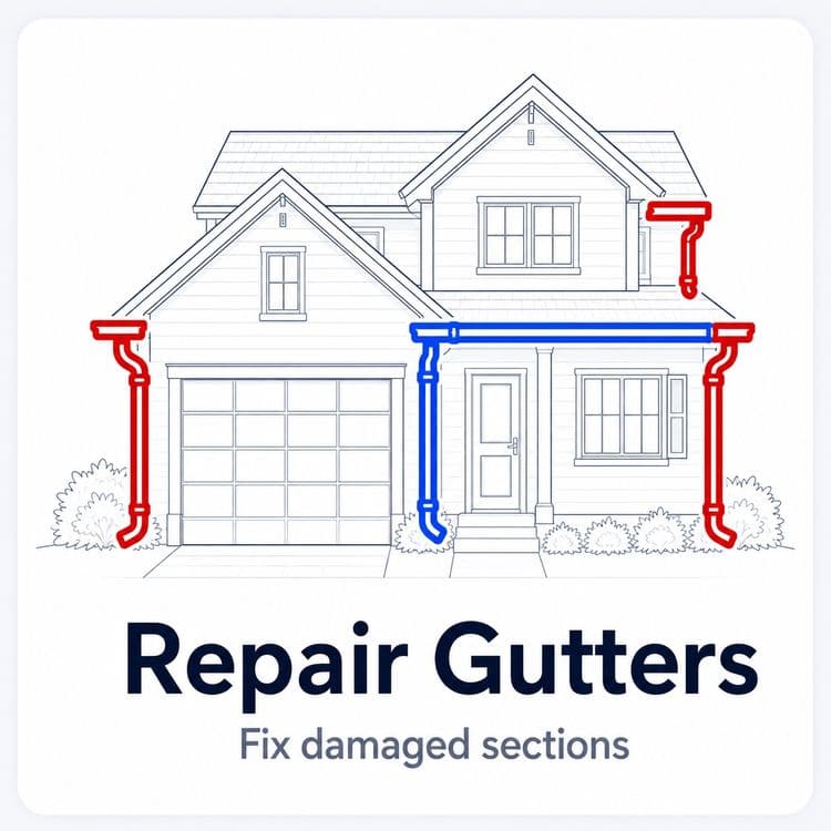 Step 5 of the Chicago roof replacement calculator. Choose a gutter option: keep existing, repair damaged sections, full replacement, or not sure. Most online calculators do not account for gutters.